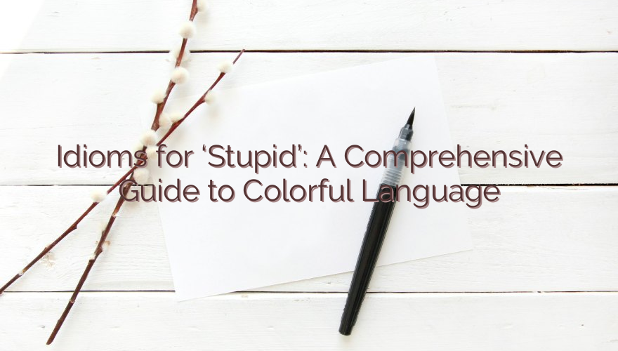 Idioms for ‘Stupid’: A Comprehensive Guide to Colorful Language