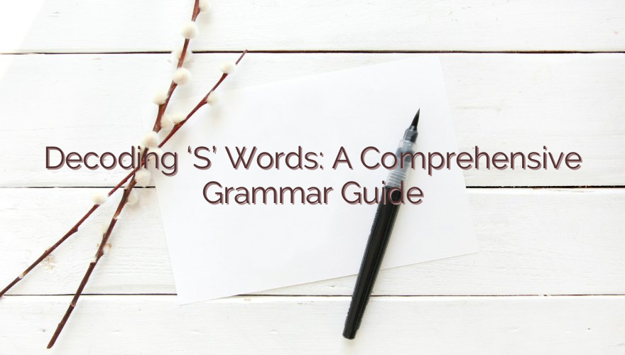 Decoding ‘S’ Words: A Comprehensive Grammar Guide