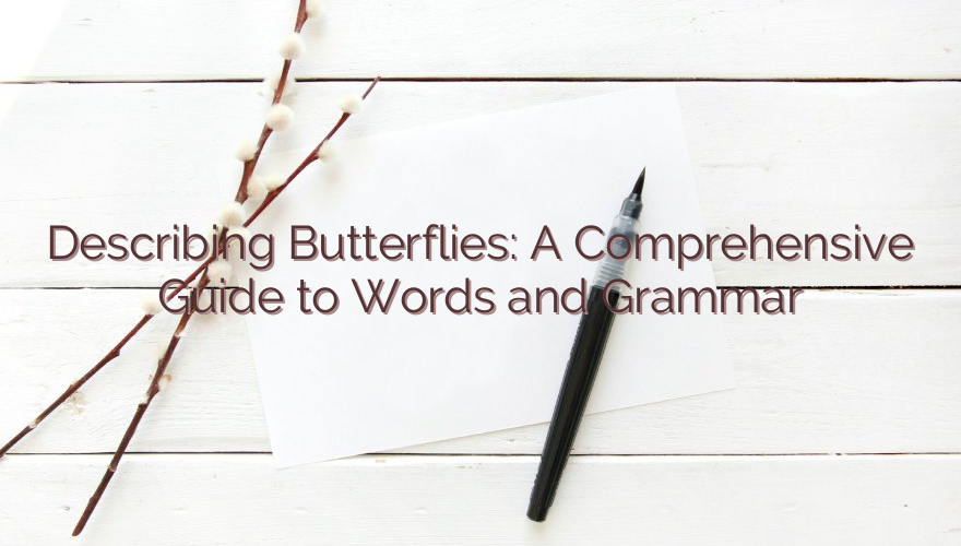 Describing Butterflies: A Comprehensive Guide to Words and Grammar