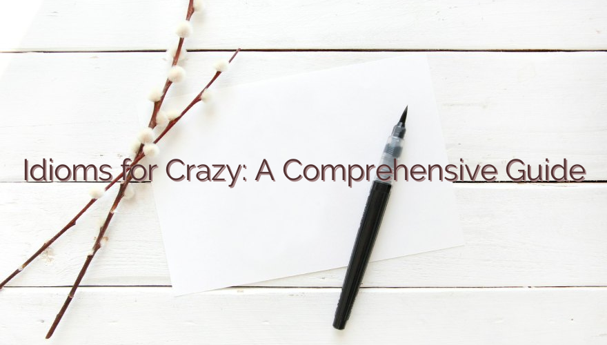 Idioms for Crazy: A Comprehensive Guide
