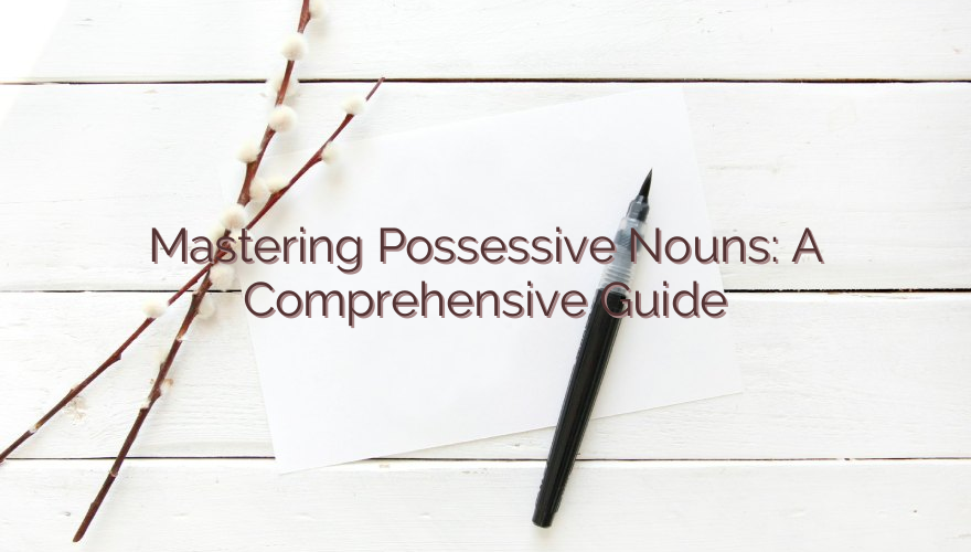 Mastering Possessive Nouns: A Comprehensive Guide