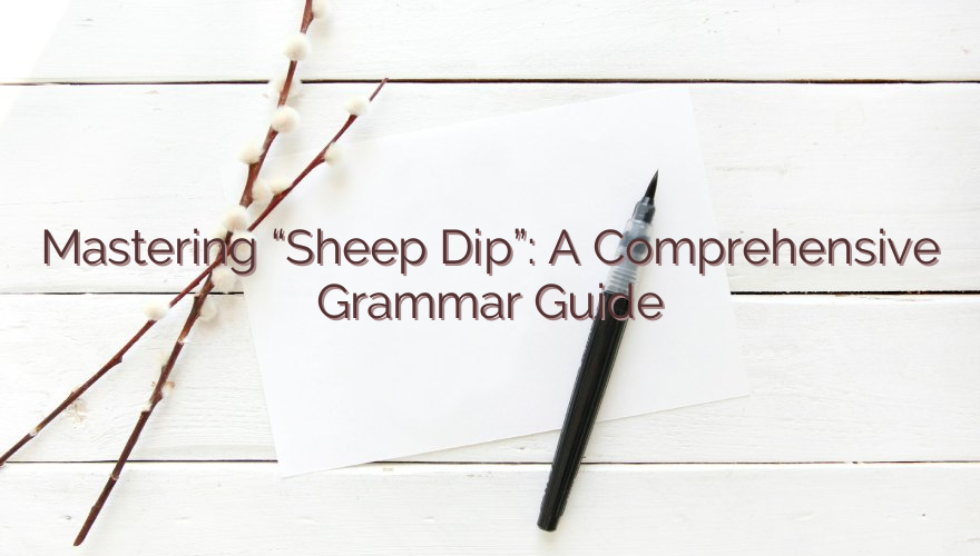 Mastering “Sheep Dip”: A Comprehensive Grammar Guide