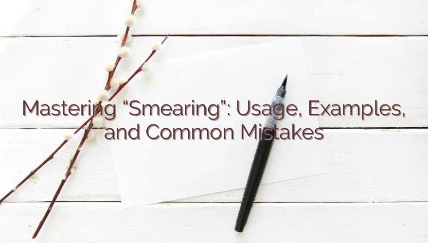 Mastering “Smearing”: Usage, Examples, and Common Mistakes