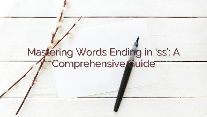 Mastering Words Ending in ‘ss’: A Comprehensive Guide