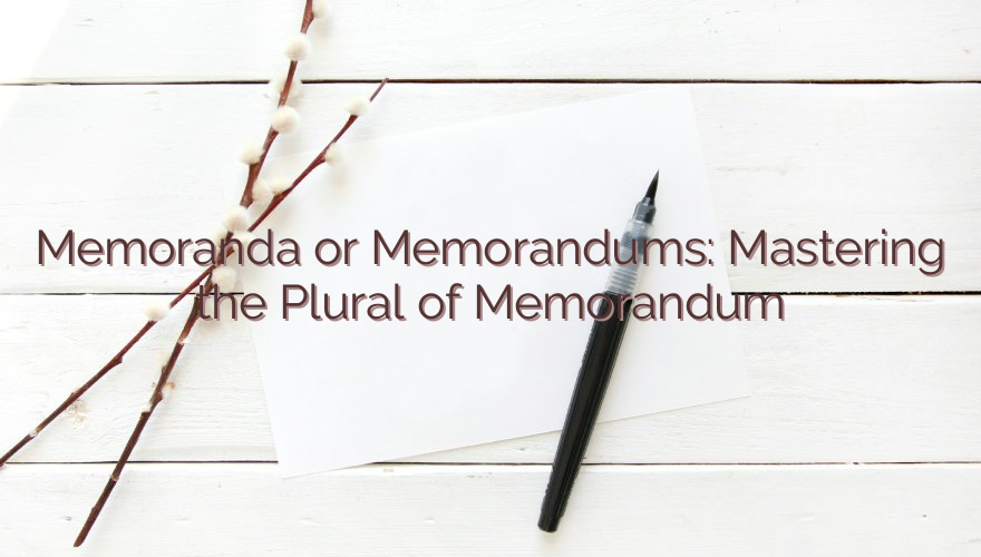 Memoranda or Memorandums: Mastering the Plural of Memorandum