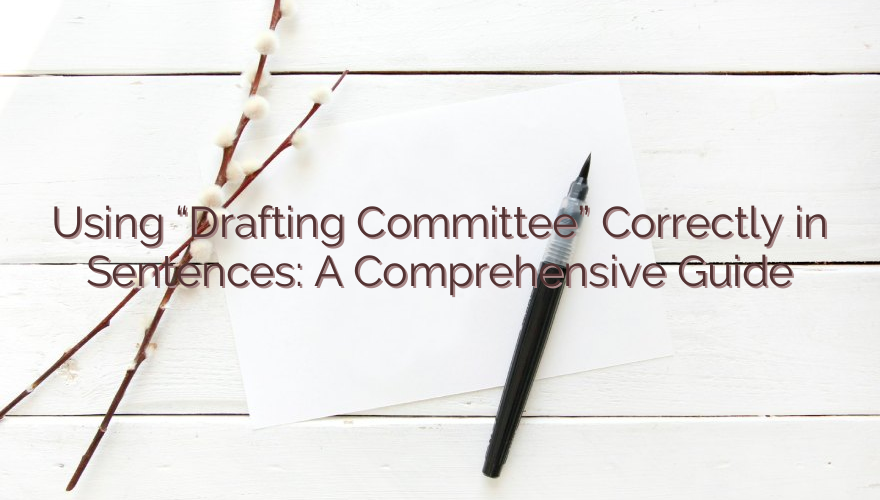 Using “Drafting Committee” Correctly in Sentences: A Comprehensive Guide