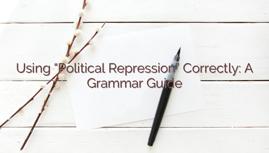 Using “Political Repression” Correctly: A Grammar Guide