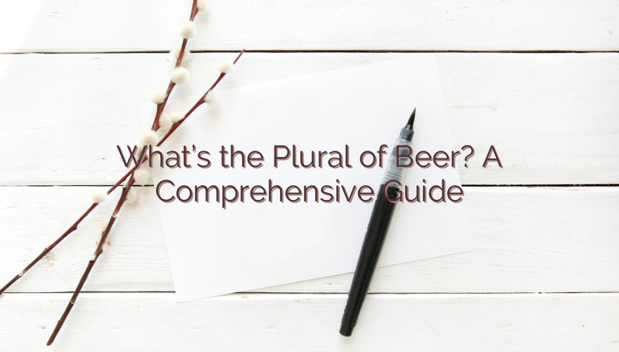 What’s the Plural of Beer? A Comprehensive Guide