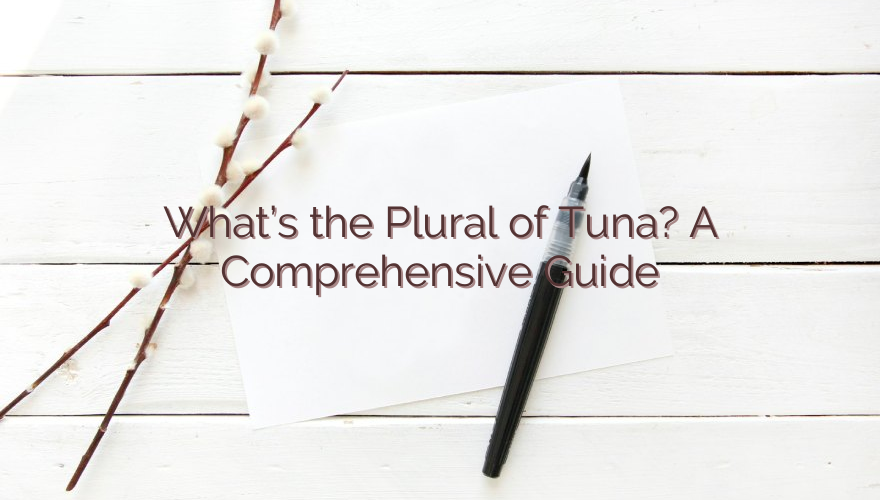 What’s the Plural of Tuna? A Comprehensive Guide